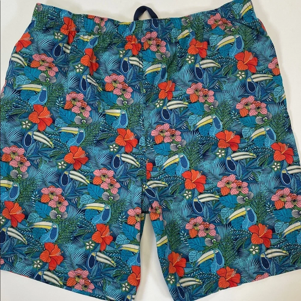 Tommy Bahama Tropical Swim Trunks Blue Floral Beach Board Shorts Size XL